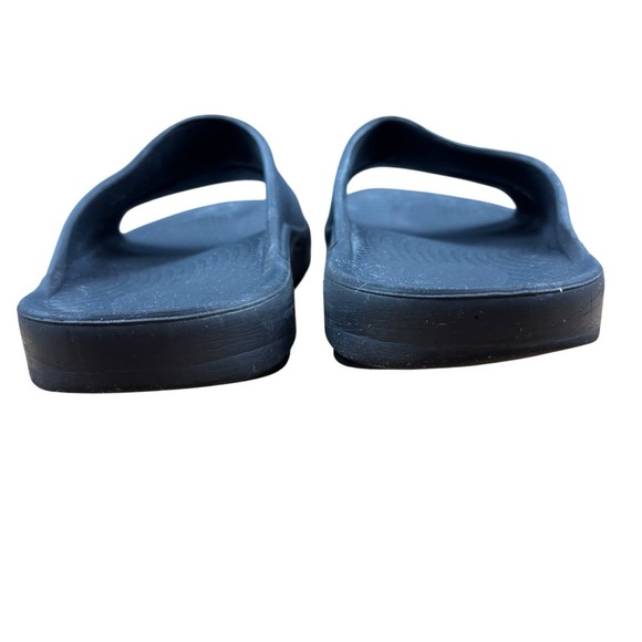 OOFOS Unisex Ooahh Sports Slide Sandals in black with green accents Men’s 8/W 10 main image 5